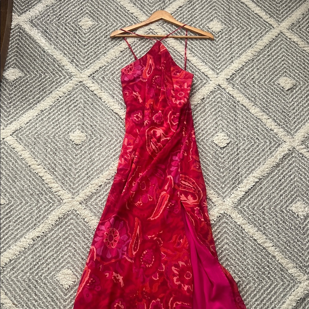 Vici Vibrant Red Floral Maxi Dress
